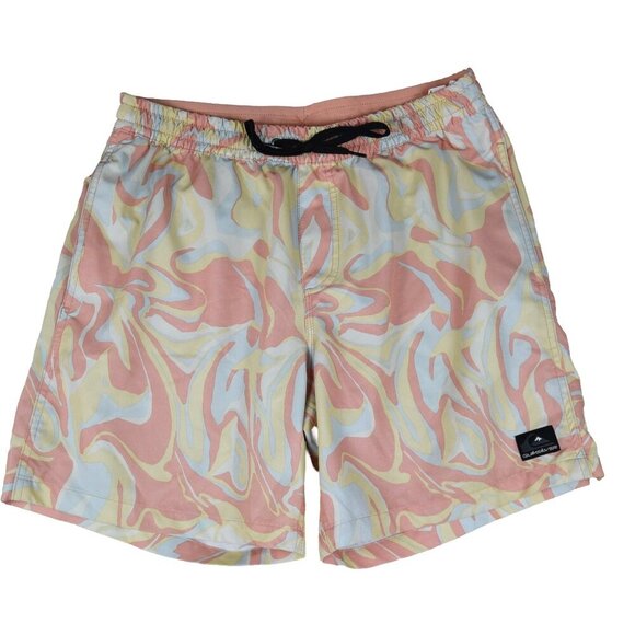 Quiksilver Oceanmade Mix Stretch Volley Peach Pink Medium Surf Swim Retro - Picture 1 of 8
